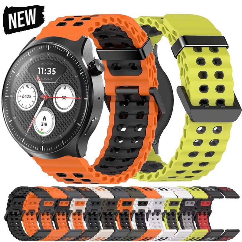 Motorola Smartwatch Accessories - Pulseira de silicone respirável, com duas