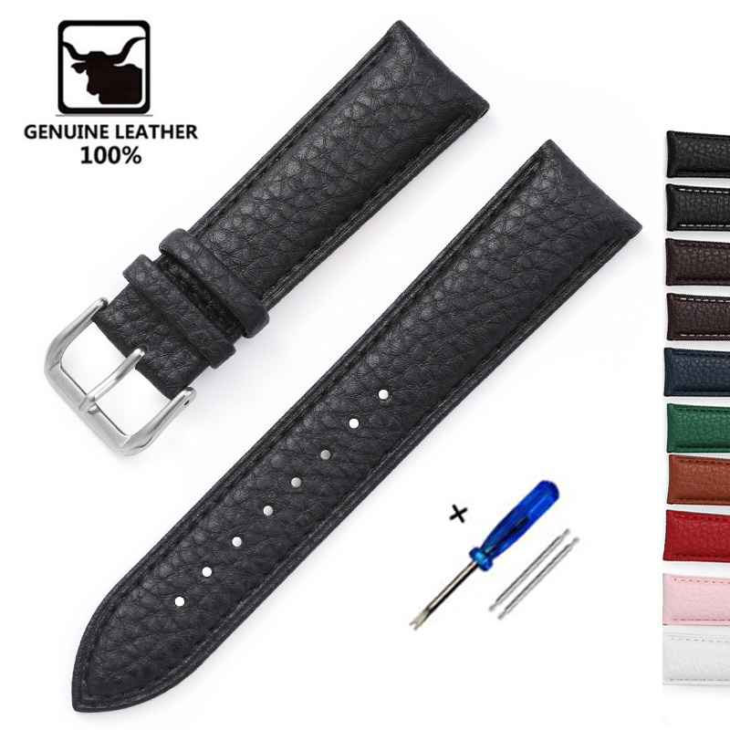 Nylon Nato Strap - Pulseira de couro macio, Litchi Pattern,