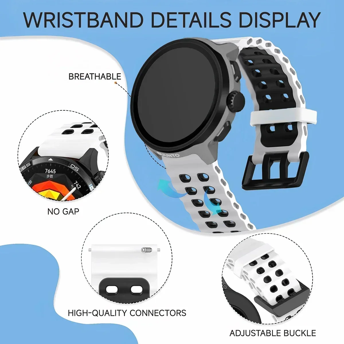 Pulseira de silicone respiráve - Motorola Smartwatch Accessories avaliação e preço