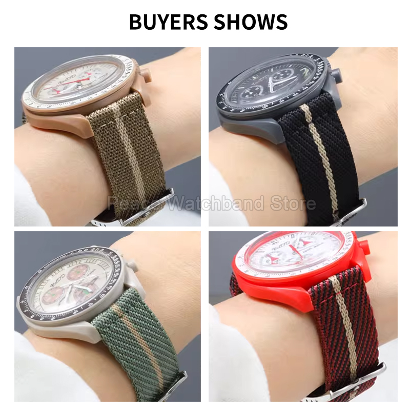 Pulseira de nylon cáqui azul v - Nylon Nato Strap avaliação e preço