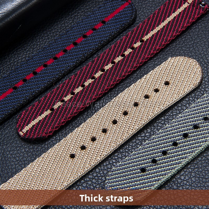 Pulseira de nylon cáqui azul v - Nylon Nato Strap avaliação e preço